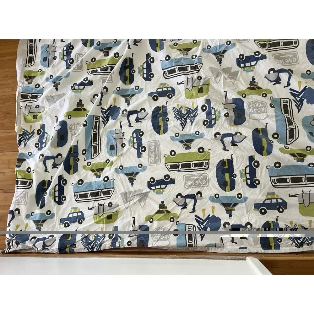 Ink + Ivy Cotton Duvet Cover Kids Road Trip Multi Cars Fun Camping Full Size